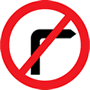 No right turn sign