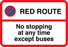 No stopping at any ime except for buses red route