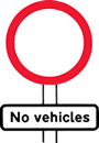 no vehicles except bicycles